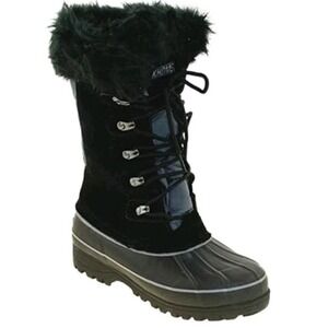 khombu lindsey Black 10 Waterproof Winter Mud‎ Snow Boots Outdoor Comfort Casual